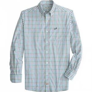 NEW SOUTHERN POINT CO. youth hadley performance shirt in blue gingham